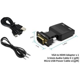 Resim Vga To Hdmi Kablo Çevirici Dönüştürücü + Ses Destekli Hdmı (510278237) 
