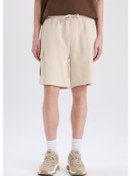 Resim DeFacto Regular Fit Beli Bağcıklı Kargo Cepli Şort D9494AX25SMBG766 