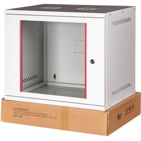Resim Lande - 9u 19" Cam Kapaklı Duvar Tipi Rack Kabinet Genişlik: 544 Mm Derinlik: 400 Mm Açık Gri Demonte 