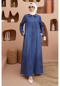 Resim Neways 6568-denim Fermuarlı Ferace Koyu Mavi Koyu Mavi 