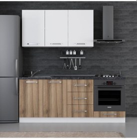 Resim Minar 200 Cm Mutfak Dolabı Beyaz Dore 200-d3 