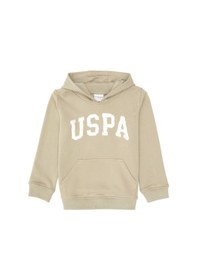 Resim U.S. Polo Assn. Kız Çocuk Açık Haki Payet İşlemeli Kapüşonlu Basic Sweatshirt 50314312-VR183 