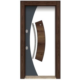 Resim Çelik Kapı Modelleri Ahşap Kaplama Düz Model Daire Kapısı Sol 19 