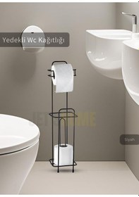 Resim Jet's Home Paslanmaz Raflı Tuvalet Kağıdı Askılığı Yedekli Wc Kağıtlık Tutucu Siyah Siyah 