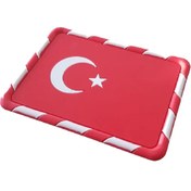 Resim Midkan Kaydırmaz Silikonlu Ped Araç Göğüs Torpido Ev Ofis Çok Amaçlı Türk Bayrağı Damalı Desen 18cmx13cm 