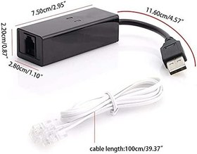 Resim NC USB 2.0 56K Data V.92/V.90 Telephone Fax Modem Cable Windows XP Win10, Win8, Win7 