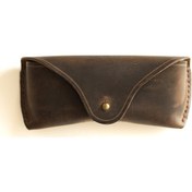 Resim Kişiye Özel Deri Güneş Gözlük Kabı Kılıfı Kestane 