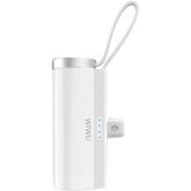Resim WIWU Mini Powerbank Type-C PD Wiwu Wi-W026 Capsule Serisi 2in1 Taşınabilir Standlı Askılı 5000mAh Beyaz 