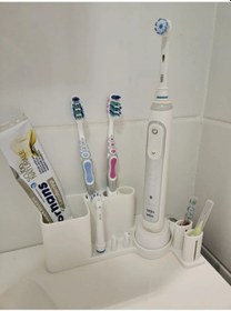Resim Diş Fırçalık Organizer Oral-b Ve Manuel Fırçalar-diş Macunu İçin Beyaz 