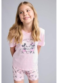 Resim Defacto Dısney Mıckey & Mınnıe Lisanslı Regular Fıt Elastik Bel 2li Açık Pembe Pijama Takımı Kız Çocuk H8101a826hspn648 Pembe-pn648 