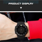 Resim Yingfu 6071 3 Bölümlü Led Dijital Saat, Spor Erkek Saati, Tüm Siyah, Renkli, Sanda Zamanlayıcı Çok Renkli 