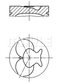 Resim MAHLE 0022402 Piston + Segman 0.50 89.50 Mm (Mercedes Benz: Sprinter T3-T4 95-00 / Vito 2.3 96-03 )Om 601 / Om 602 A6010371701 (WN848727) 