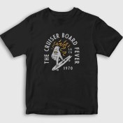 Resim Presmono Unisex Çocuk Siyah The Cruiser Board Sörf T-Shirt 