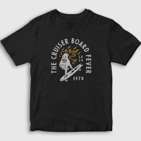 Resim Presmono Unisex Çocuk Siyah The Cruiser Board Sörf T-Shirt 
