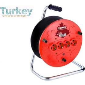 Resim Extra 4lü Elektrik Seyyar Makaralı Uzatma Kablo 35 Metre Taşınabilir 