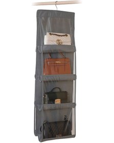 Resim Maiyame Duvar Takılı Çanta Organizerı - 4 Kat 8 Cepli, Gri, Neme Dayanıklı, Gardırop Hafif Depolama Çantası Gri 