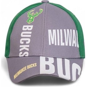 Resim Gri Milwaukee Bucks Basketbol Beyzbol Şapkası - Standart Gri 