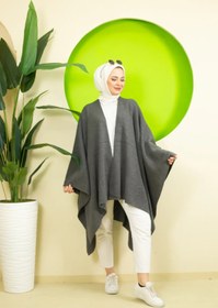 Resim 02Lady Fashion kadın düz renk şal panço 