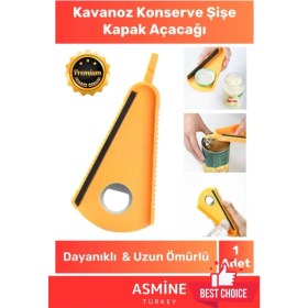 Resim Çok Fonksiyonlu Pratik V Şekilli Kavanoz ve Şişe Kapak Açacağı, Turuncu 