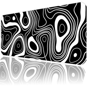 Resim İlyuka Mousepad 90x40cm Büyük Boy Xxl Black And White Top. Map 