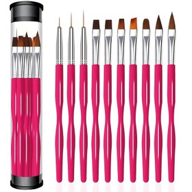 Resim Profesyonel Tırnak Sanatı Fırça Seti - Jel Fırçası ve Kalem Dahil, Sağlam Naylon Kıllar, Şeffaf Saklama Çantası - Pembe & Siyah Saplı Salon&Ev Manikür Kit'i, 3D Yapıcı Fırçalar (Jel Oje, Akrilik Tırnaklar, Çıkartma) için Uygundur, Tırnak Fırçası,Tırnak Sanatı Araçları,Tırnak Teknisyeni Malzemeleri,Tırnak Fırçaları,Tırnak Malzemeleri,Tırnak Sanatı Malzemeleri,Tırnak Teknisyeni İçin Gerekli Malzemeler,Tırnak Sanatı İçin Tırnak Fırçaları,Yüksek Kaliteli Tırnak Sanatı Fırçaları, 