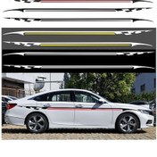 Resim Sones 2 Adet/takım D-934 Bel Desenli Araba Modifiye Dekoratif Çıkartma Beyaz Sarı 