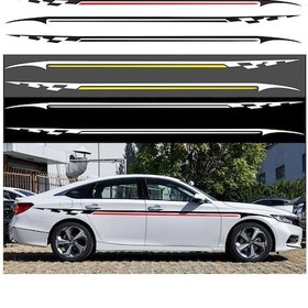 Resim Sones 2 Adet/takım D-934 Bel Desenli Araba Modifiye Dekoratif Çıkartma Beyaz Sarı 