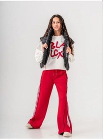 Resim Kız Çocuk Black Yazılı Sweatshirt-14772 Ekru 