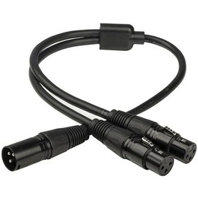 Resim Suntek 3Pin Xlr Erkek Tak Çift 2 Dişi Jack Y Splitter Adaptör Kablosu Ses Kablosu 