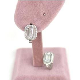 Resim Güler Yüzlü Silver Baget J Gümüş Küpe - Rodyum Beyaz 