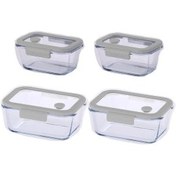 Resim Neoflam Fika Glace Gri Vakumlu 4 Parça Saklama Kabı 460 ML + 800 ML 