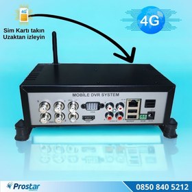 Resim Navistar 4 Kanal Uzaktan izlemeli 4G Modül Dahil Sim Kart Tak Kullan Xmeye 5 MP Araç Kayıt Cihazı 