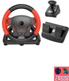 Resim beboncool Ps4/Ps3/Android/PC Uyumlu 135 Derece Çift Titreşim Motorlu Direksiyon Seti 