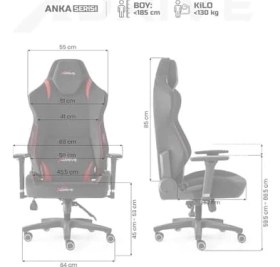 Resim Anka Kumaş Profesyonel Oyuncu Koltuğu Kırmızı/siyah 