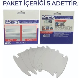 Resim Esemiz Kapı Kolu Altı Tırnak Çiziği Önleyici Şeffaf Folyo 5'li Takım(Paket Içeriği 5 Adet) 