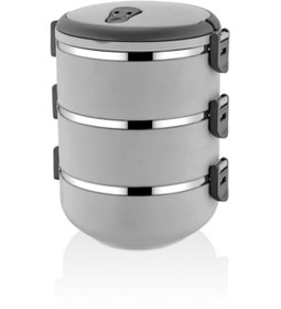 Resim Mobgift Yeni Renk Gri 3 Katlı Yemek Termosu Sefer Tası 2,25 Lt Gri 