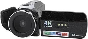 Resim 4K Video Kamera, 64MP Vlogging Kamera, 3.0 Flip Ekran, LED Dolgu Işığı Ile Kamera, Fotoğraf İçin WiFi Dijital Kamera Kaydedici 