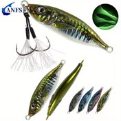 Resim 1 Adet FiLower Legg 40g 60g 80g Metal Jigging Yem - 3D Lazer Kaplamalı Süper Keskin Üçlü Kancalı ve Yardımcı Püskül, Iridescent Çok Renkli Sert Su/Yeşil Su Oyun Balığı (Ton, Alabalık, Levrek) için Gerçekçi Balık Tasarımı, Dayanıklı Olta Yemi 