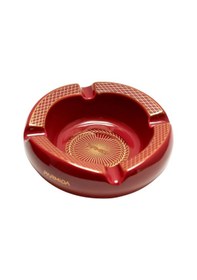 Resim Parmida Kırmızı Gold Desenli Yuvarlak Dörtlü Porselen Puro Küllüğü - Tr9729 
