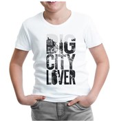 Resim Big City Lover Beyaz Çocuk Tshirt 