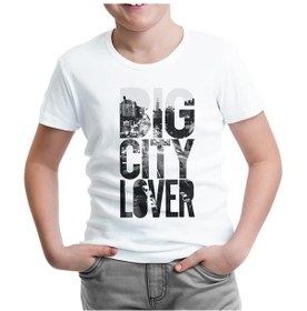 Resim Big City Lover Beyaz Çocuk Tshirt 
