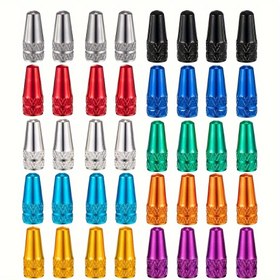 Resim 4 Adet Alüminyum Alaşım Bisiklet Lastiği Prest Valf Kapağı, MTB Yol Bisikleti Kapaklı Koruyucu, Road MTB Toz Geçirmez Bike Presta Valf Kapağı, Tekerlek Vanaları İçin Kapak, Şık ve Dayanıklı Aksesuar, Çağdaş Stil, Hafif Malzemeden Üretim, Paslanmaz Çelikten Gövde 