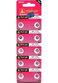 Resim Tianqiu AG4 LR626/377 Alkalin Düğme Pil 10'lu 