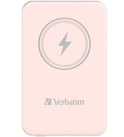 Resim Verbatim 5000 Mah Manyetik Kablosuz (Magsafe) 15W Powerbank 20W PD Pembe Renk Kablo Dahil 