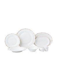 Resim Twenkle Gold 28 Parça Porselen Yemek Takımı Altın Detaylı Şık Sofra Seti Beyaz - Altın 