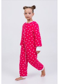 Resim Cantoy Kız Erkek Çocuk Kalın Elyaf Dolgulu Premium Kalite 2.5 Tog Desenli Uyku Tulumu Fuşya 