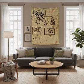 Resim God, Law (1981) - Basquiat Duvar Örtüsü - 60 cm x 90 cm 