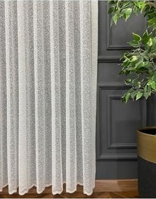 Resim Ev Depo Home Kum Desen Örme Tül 1/3 Sık Pile Tül Perde Tek Kanat KMDSNEKRUSIK, Ekru, 310 x 270 