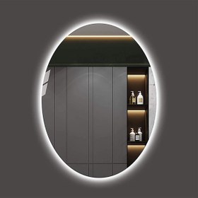Resim Toprak dekor 90*60 Elips (TRAFOLU) Ledli Ayna Banyo Aynası Tuvalet Aynası 