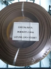 Resim Elektrikhouse Nya Elektrik Kablosu 1x6 100 Metre Kahverengi 